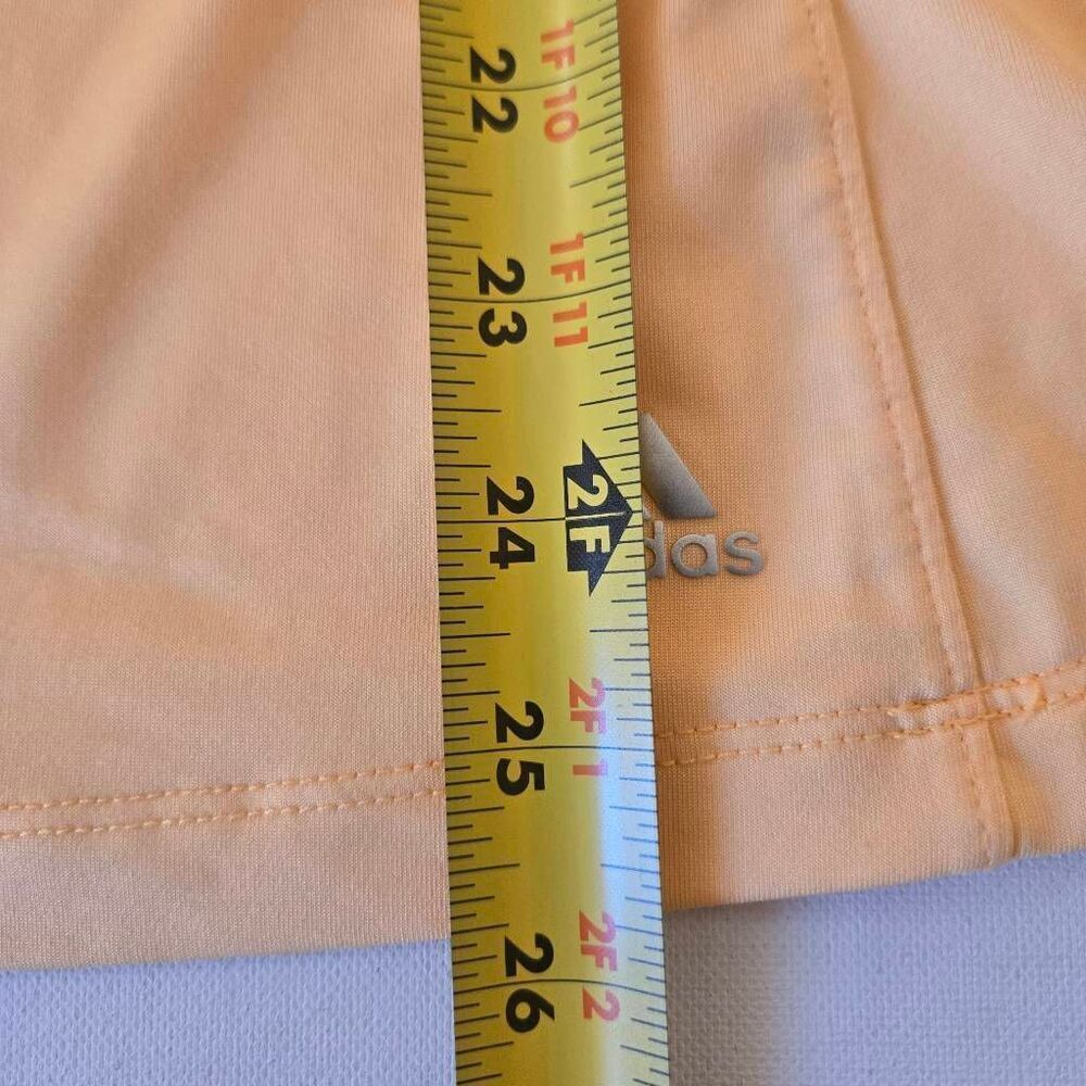 Adidas Womens Raglan Sleeves 1/4 Zip Mock Neck Golf Shirt Orange White Large - Picture 10 of 12
